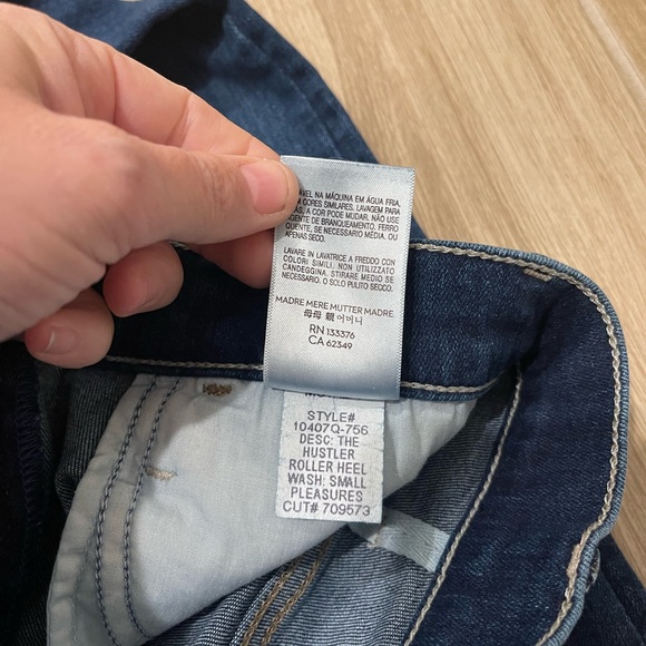 Mother The Hustler Roller Heel High Waisted Wide Leg 70’s Blue Jeans 33” Sz 26/4 - Picture 10 of 16